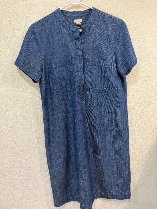 J. Crew Dresses & Skirts - Women's J.Crew Chambray Denim Shirt Dress Cottagecore Size Small
